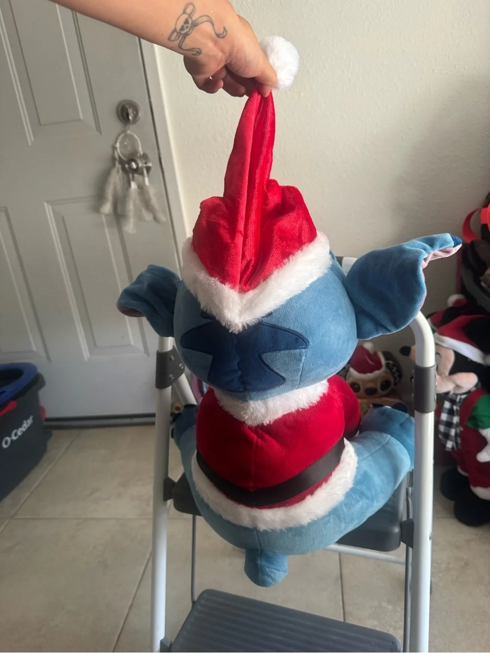 Disney Stitch Plush / pillow Santa Christmas decor